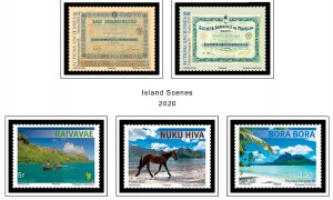 COLOR PRINTED FRENCH POLYNESIA 2011-2020 STAMP ALBUM PAGES (45 illustr. pages)