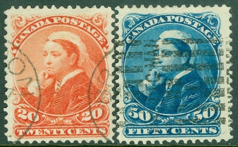 EDW1949SELL : CANADA 1893 Scott #46-47 Used. Very Fresh & Sound. Catalog $210.00