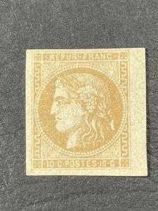 FRANCE # 45-MINT/NO GUM---BISTER---SINGLE--IMPERF--1870