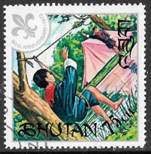 BHUTAN 1971 75ch BOY SCOUTS Issue Sc 137 CTO Used