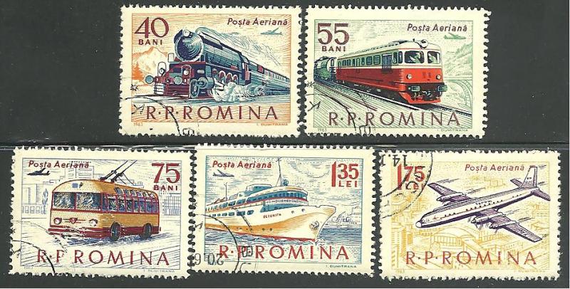 Romania #C137-C141, Transportation, Used**-