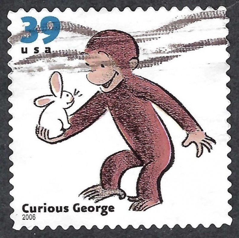 United States #3992 39¢ Children's Book Animals - Curious George (2006)...