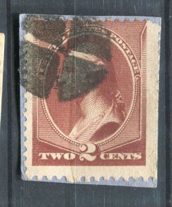 USA; 1870s early classic Washington issue used shade of 2c. + Postmark