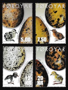 Faroe Is. Birds Chicks and Eggs 4v 2002 MNH SC#418-421 SG#435-438 MI#427-430