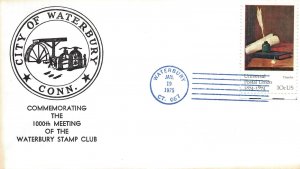 US EVENT CACHET COVER 1000th MEETING OF THE WATERBURY CONNECICUT STAMP CLUB 1975