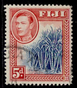 FIJI GVI SG258, 5d blue & scarlet, FINE USED. Cat £10.