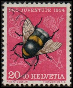 Switzerland B239 - Used - 20c+10c Bumblebee (1954) (cv $0.55)