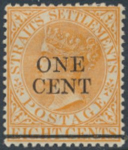 Straits Settlements    SC# 80 MH w/ surcharge  see details & scans