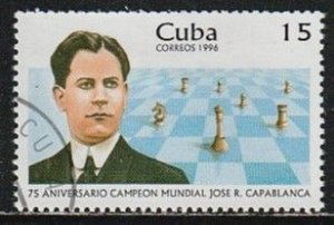 1996 Cuba - Sc 3773 - used VF - 1 single - World Chess Championships