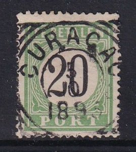 Netherlands Antilles  Curacao #J6a used 1889  postage due 20c  type I