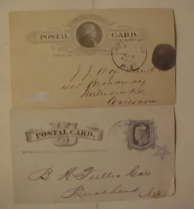 US  POSTAL CARDS GREENBAY APPLE 1891 & PAWNEE DOUBLE STAR 1884