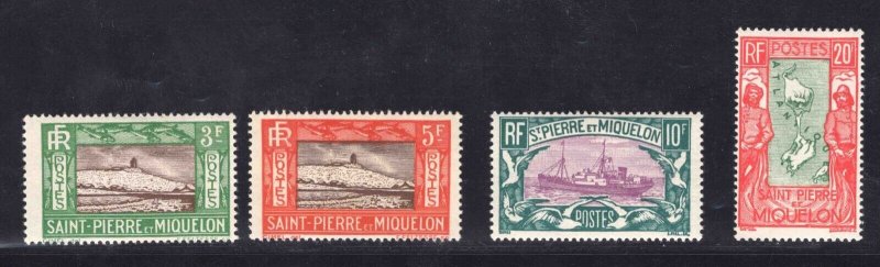 MOMEN: FRENCH COLONIES ST PIERRE SC #136-159 1932-1933 MINT OG H LOT #65912