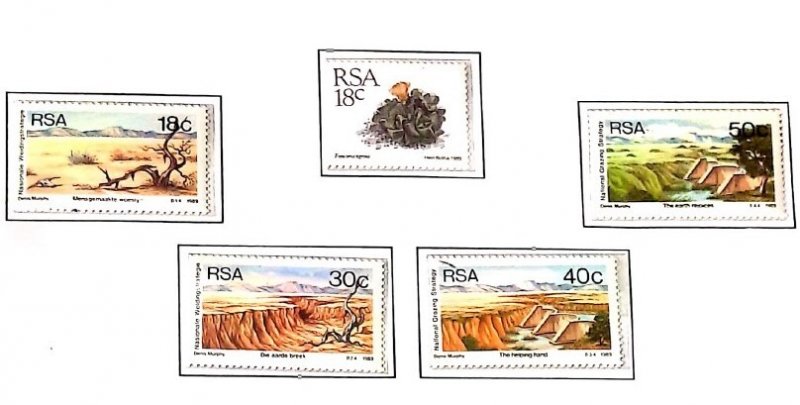 P) 1989 SOUTH AFRICA, FIGHT AGAINST DESERTIFICATION, CACTUS, SET 5 STAMPS, MNH