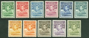 SG 18-28 Basutoland 1938. ½d to 10/- set of 11. Fine unmounted mint CAT £130