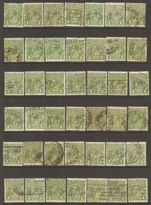 Australia KGV 1d Greens 84 stamps