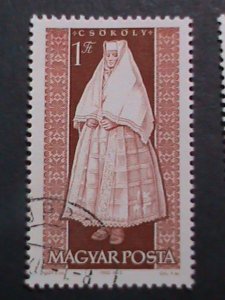 HUNGARY-1966-SC#1539//43 PROVINCIAL COSTUMES-POPULAR ART EXHIBITION-VERY FINE