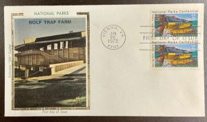 1452 Colorano Silk Cachet Wolf Trap Farm Park, Virginia  FDC 1972