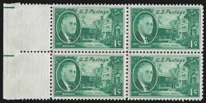 US SC 930 * FDR & Hyde Park Block of 4 * MHN * 1945