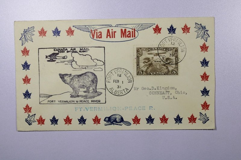 Canada 1931 FFC - Ft Vermilion to Peace River - L37659 