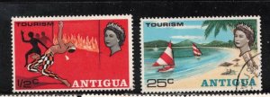ANTIGUA Scott # 203, 205 Used - QEII & Tourism