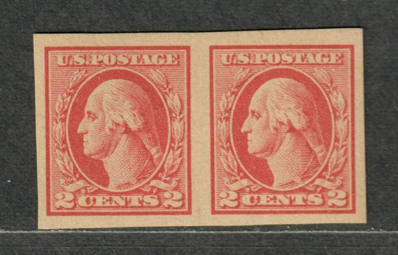 US Sc#532 Pair M/NH/EF, Type IV Imeperf Small Natural Gum Skip Line, Cv. $160