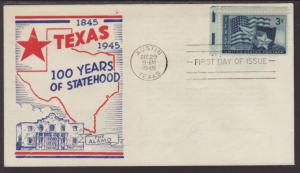 US 938 Texas 1945 Poppenger Pencil FDC