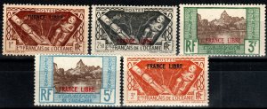 French Polynesia #126-30 F-VF Unused CV $43.00 (X360)