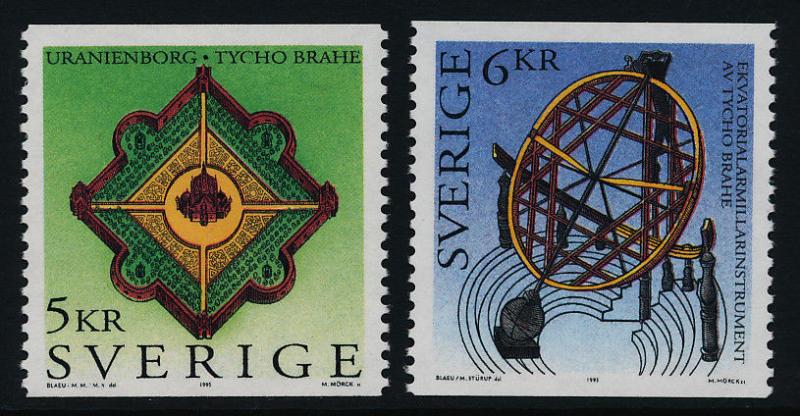 Sweden 2149-50 MNH Tycho Brache, Astronomy, Sextant