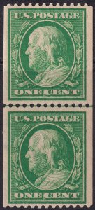 #385 Mint OG, XF, Line pair (CV $450) (CV $50 - ID50066) - Joseph Luft