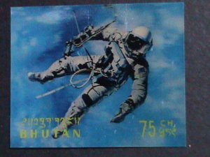 ​BHUTAN-1970 SC#118F CONQUEST OF SPACE-EDWARD WHITE-3D STAMPS MNH VERY FINE