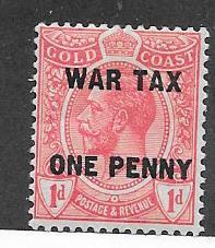 Gold Coast #MR1 1p War Tax  King George V (MH) CV $4.00