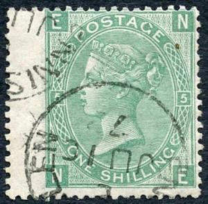 SG117 1/- Green Plate 5 CDS used