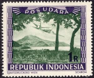 Indonesia C25 - Mint-NH - 1r Plane / Mountains, Sumatra (1949) (cv $1.45)