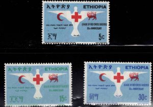 Ethiopia (Abyssinia) Scott 527-529 complete Red Cross set MH*