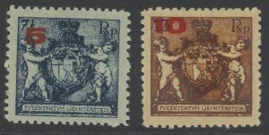 Liechtenstein 70,71a * mint HR perf 12-1/2 (2408 345)