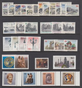 Germany Berlin 9N223/9N536 MNH. 1965-87 issues, 9 cplt sets, fresh, bright, VF.