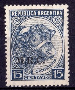 Argentina 1935 Sc#OD352 BULL (Cattle Breeding) ovpt.M.R.C. MNH