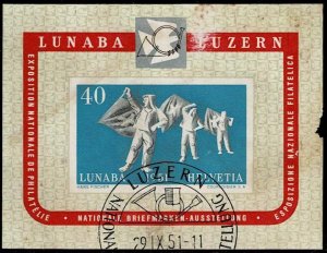 Switzerland 1951,Sc.#B206 used, Single of s./s.