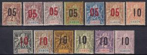 Gabon #72-84  F-VF Unused  CV $21.45  Z910