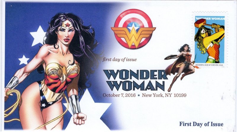 AO- 5149-1, 2016, Wonder Woman,  Add-on Cover, First Day Cover, Digital Color Po