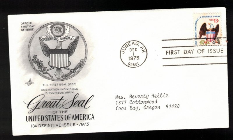 UNITED STATES FDC  Scott # 1596 - Great Seal Of USA - Art Craft Cachet