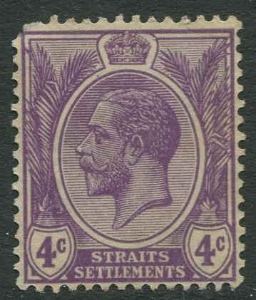 Straits Settlements - Scott 184 - KGV Definitive - 1925 - MNG - 4c Stamp