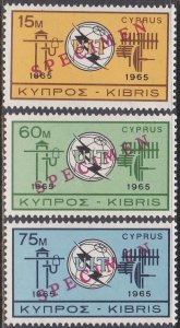 Cyprus Sc #257-259 Mint Hinged 'Specimen' Overprint