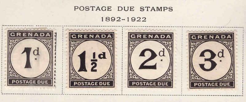 GRENADA Scott J11-12 MH* wmk 4 1921-22 postage due set