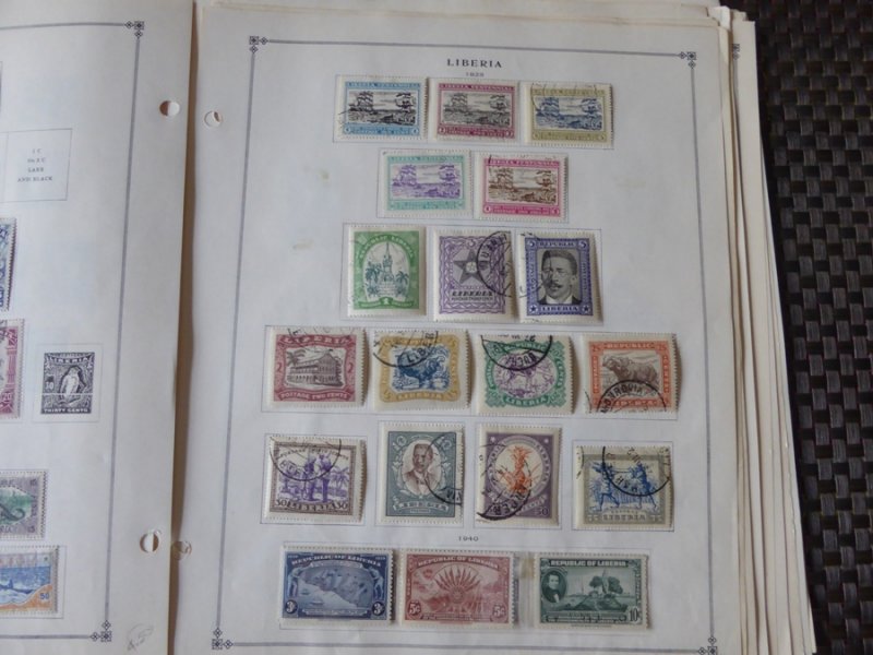 Liberia 1892-1976 Stamp Collection on Scott International Stamp Album Pages