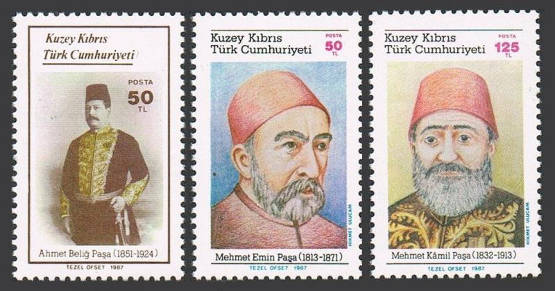 Turk Cyprus 213-215,MNH.Michel 214-216. Ahmet Belig Pasha,Mehmet Emin Pasha