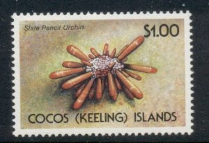 Cocos Keeling Is 1991 Marine Life $1 Slate Pencil Urchin MUH