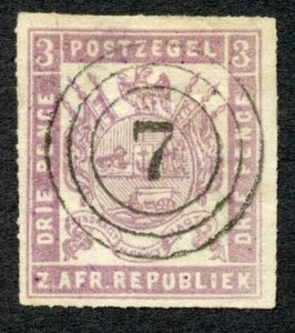 Transvaal SG47 3d Lilac Fine Roulette 15.5 to 16 Cat 200 pounds