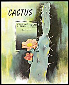 Benin 1203, MNH, Cactus souvenir sheet