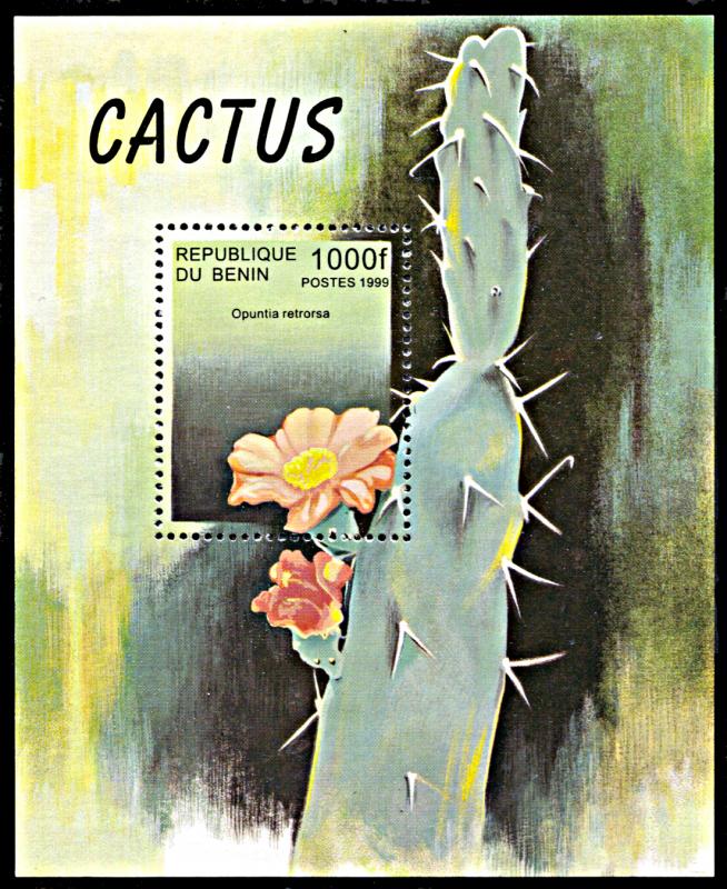 Benin 1203, MNH, Cactus souvenir sheet